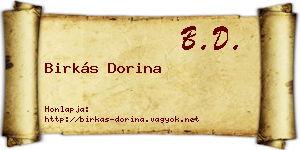 Birkás Dorina névjegykártya