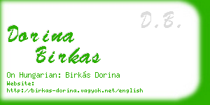 dorina birkas business card