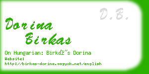 dorina birkas business card